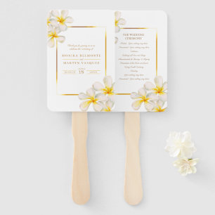 Frangipani-Tropisches Hochzeitsprogramm Fächer
