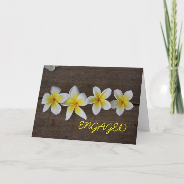 Frangipani Verlobung Card Ankündigung (Vorderseite)