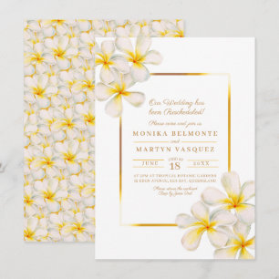 Frangipani weißen Gold tropische Neuauflage Hochze Einladung