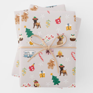 Frank & Baxter Weihnachtswrapping Paper - Latte Geschenkpapier Set