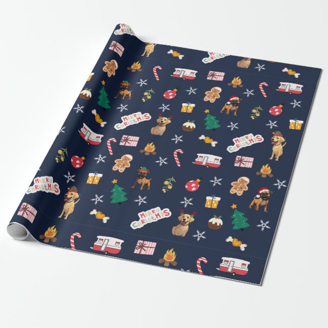 Frank & Baxter Weihnachtswrapping Paper - Marine Geschenkpapier (Ungerollt)
