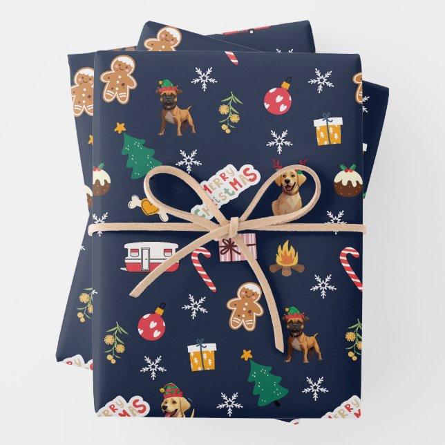 Frank & Baxter Weihnachtswrapping Paper - Marine Geschenkpapier Set (Beispiel)