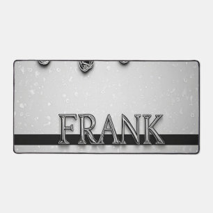 Frank Chrome Namensschild mit flüssigen Metalltrop Schreibtischunterlage
