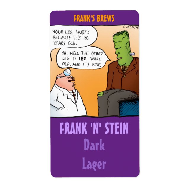 Frank N Stein Bieretiketten (Vorne)