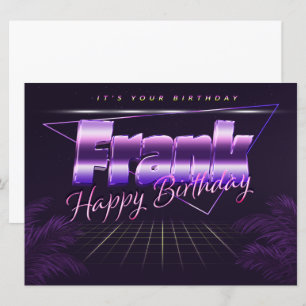 Frank Name Vorname lila retro Karte Geburtstag