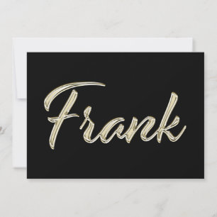 Frank Name white gold Handwriting Karte