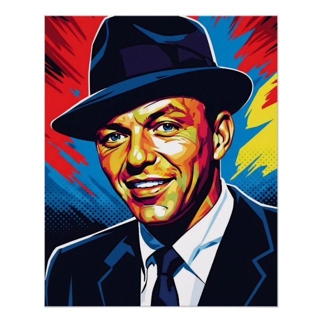 Frank Sinatra: Iconic Charm in Vivid Colors Poster (Vorderseite)