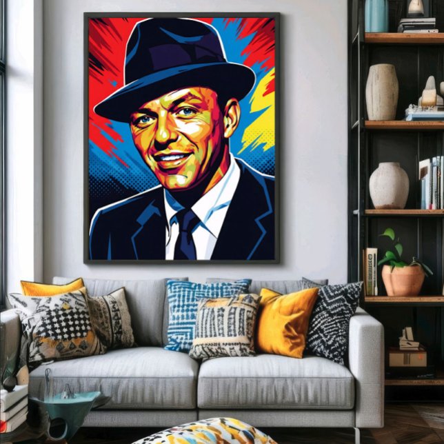 Frank Sinatra: Iconic Charm in Vivid Colors Poster (Von Creator hochgeladen)