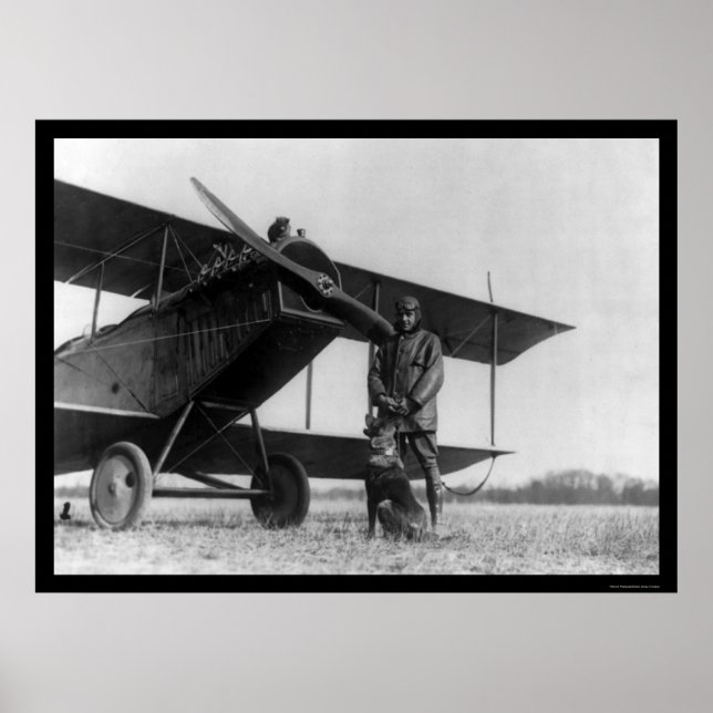 Frank Stanton mit einer Katze im Flugzeug 1922 Poster (Vorne)