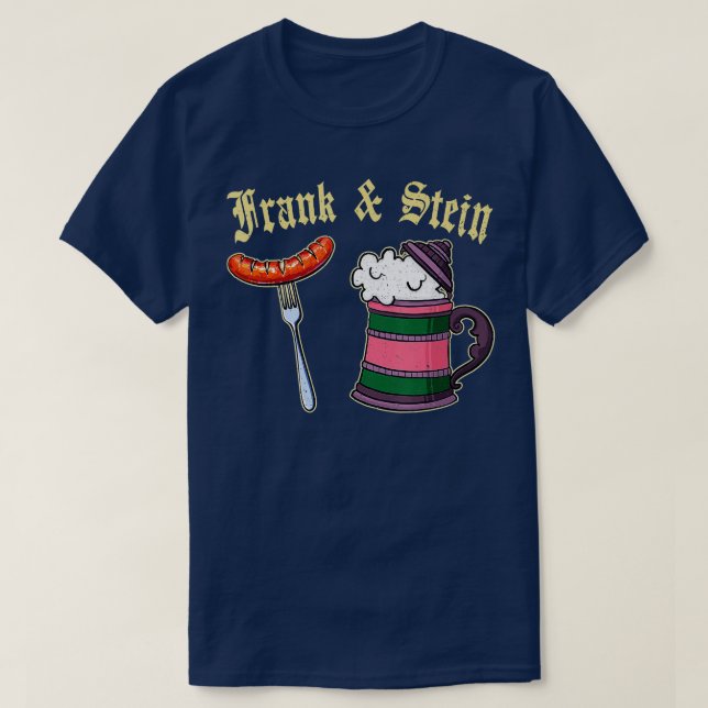 Frank Stein German Beer Drinks Fastfood Oktober T-Shirt (Design vorne)