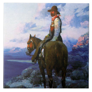 Frank Tenney Johnson Western Art  "Der Viehdieb" Fliese