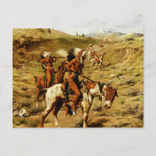 Frank Tenney Johnson Western Art "Die Kriegspartei Postkarte