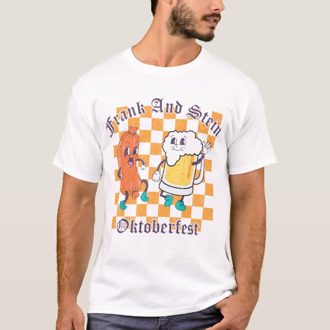 Frank und Stein Funny Oktoberfest Deutsches Bier T-Shirt (Vorderseite)