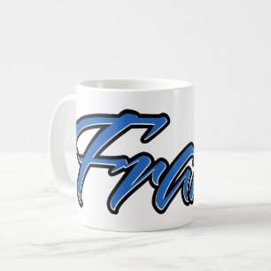 Frank Vorname Name blue Tasse Kaffeetasse