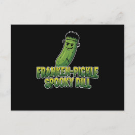 Franken-Gurke Gruseliger Dill Halloween Postkarte