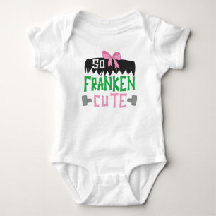 Franken Niedlich Funny Pink Baby Girl Halloween Strampler