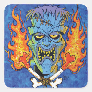 Franken-Tiki Quadratischer Aufkleber