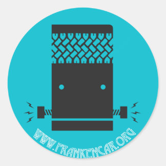Frankencar-Aufkleber mit Website Runder Aufkleber