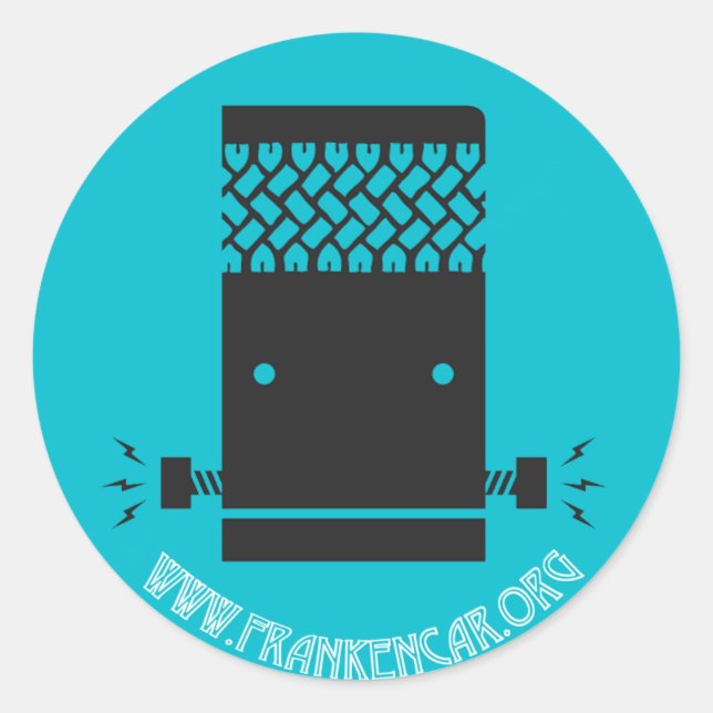 Frankencar-Aufkleber mit Website Runder Aufkleber (Vorderseite)
