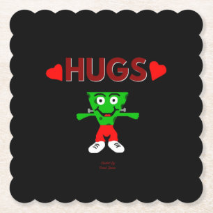 FrankenCheese Hugs Scalloped Square Paper Unterset Untersetzer
