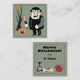 Frankenmonster Happy Halloween vom Lehrer Begleitkarte