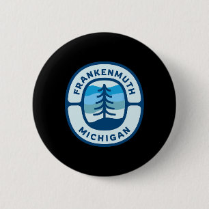 Frankenmuth Michigan Mi Retro Winter Forest Souven Button