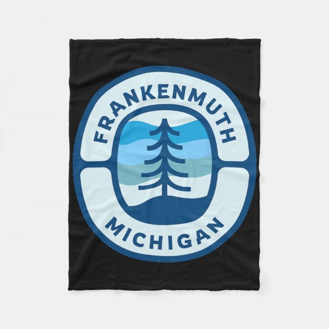 Frankenmuth Michigan Mi Retro Winter Forest Souven Fleecedecke (Vorderseite)