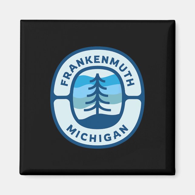 Frankenmuth Michigan Mi Retro Winter Forest Souven Magnet (Vorne)