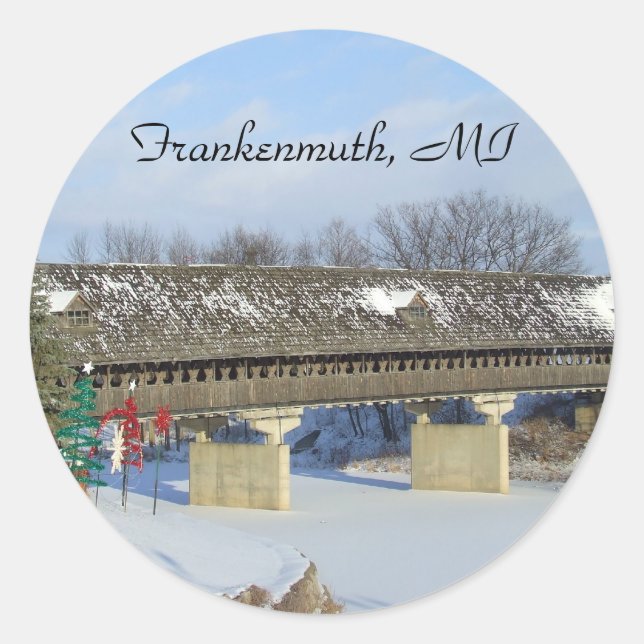 Frankenmuth Michigan Round Stickers Labels (Vorderseite)