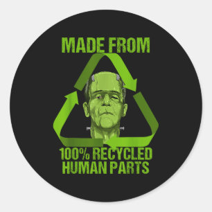 Frankenstein aus 100 % recycelten menschlichen Tei Runder Aufkleber