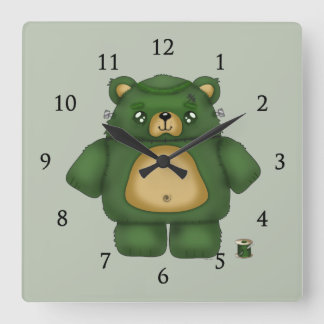 Frankenstein-Bär Quadratische Wanduhr