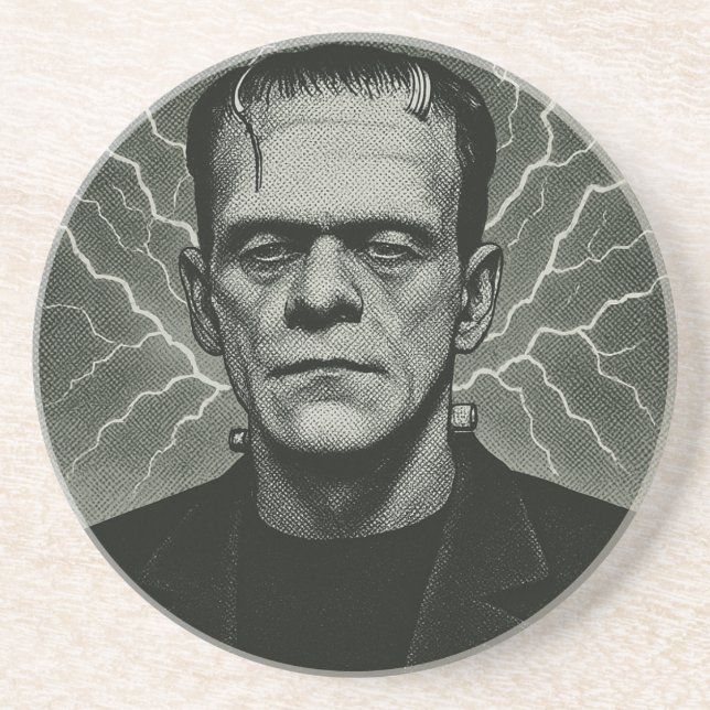 Frankenstein Electricity Art Getränkeuntersetzer (Vorne)