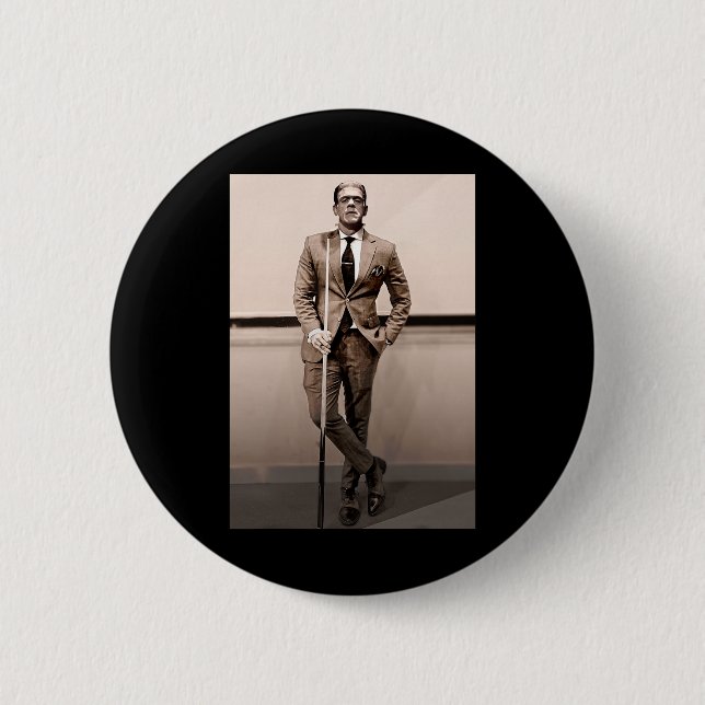 Frankenstein Eleganter Frankenstein-Monster im Anz Button (Vorderseite)