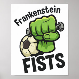 Frankenstein-Fäuste Lustiges Fußball-Zeug  Poster