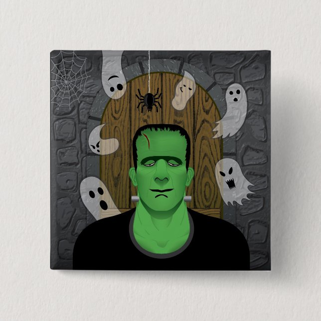 Frankenstein & Ghosts Button (Vorderseite)