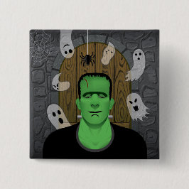 Frankenstein & Ghosts Button