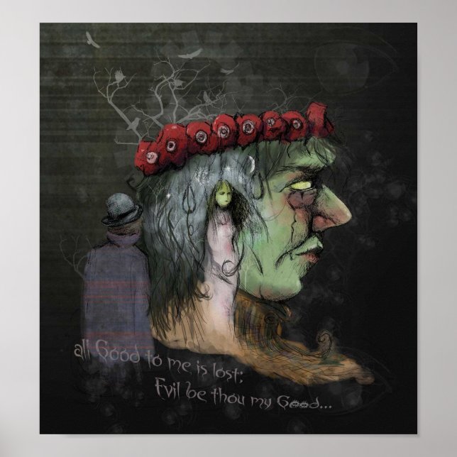 Frankenstein Good and Evil Quote Illustration Poster (Vorne)