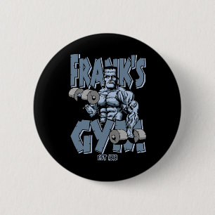 Frankenstein Gym Funny Bodybuilding Fitness Workou Button