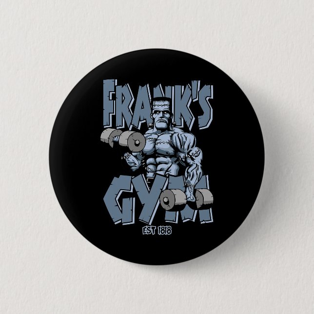 Frankenstein Gym Funny Bodybuilding Fitness Workou Button (Vorderseite)