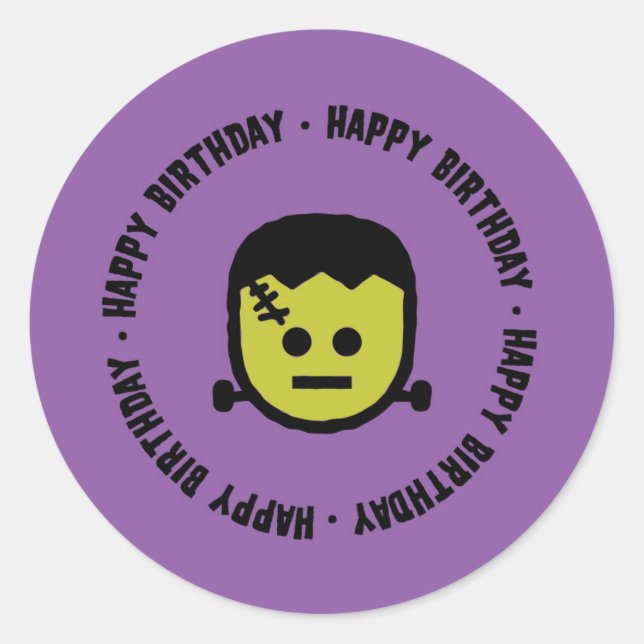 Frankenstein Halloween Birthday Stickers (Vorderseite)