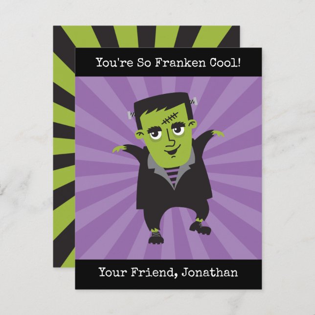Frankenstein Halloween Card (Vorne/Hinten)