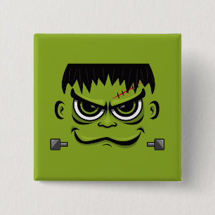 Frankenstein Halloween Face Button