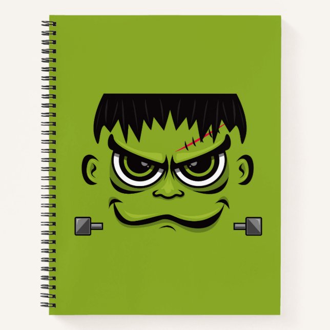 Frankenstein Halloween Face Notizbuch (Vorderseite)