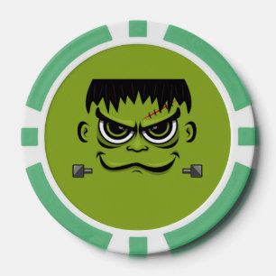 Frankenstein Halloween Face Pokerchips