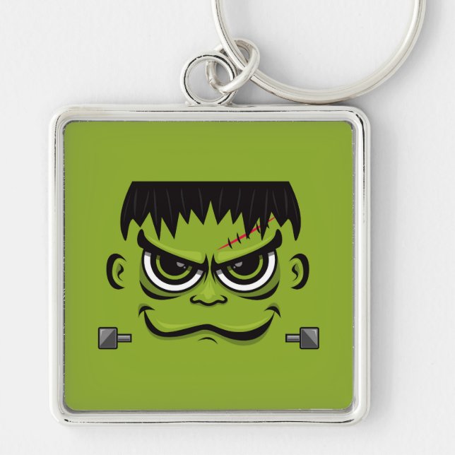 Frankenstein Halloween Face Schlüsselanhänger (Vorne)