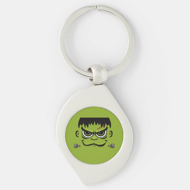 Frankenstein Halloween Face Schlüsselanhänger (Vorderseite)