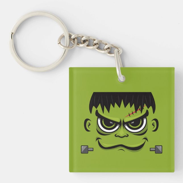 Frankenstein Halloween Face Schlüsselanhänger (Vorderseite)