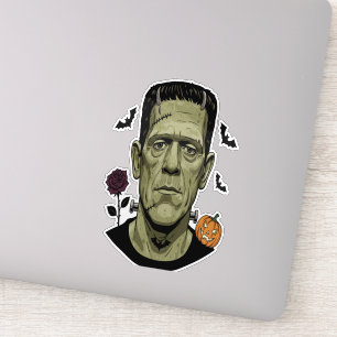 Frankenstein Halloween Illustration Creepy Aufkleber