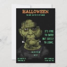 Frankenstein Halloween Monster Dangerous Party Einladung