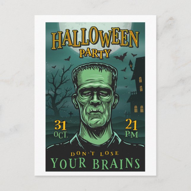 Frankenstein Halloween-Party Postcard Postkarte (Vorderseite)